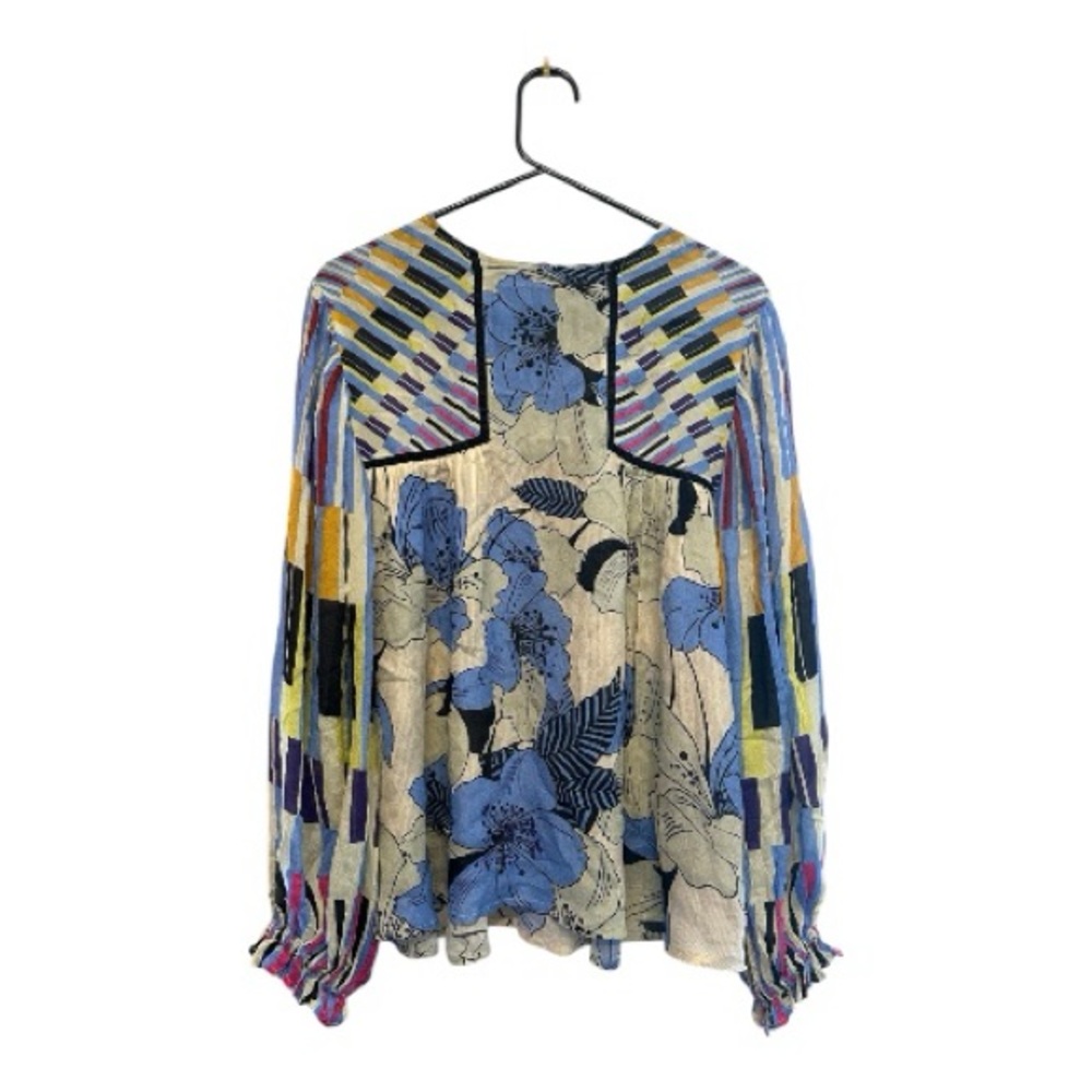 Blank London Sheer Floral Multicolor Lightweight Blouse Size Small